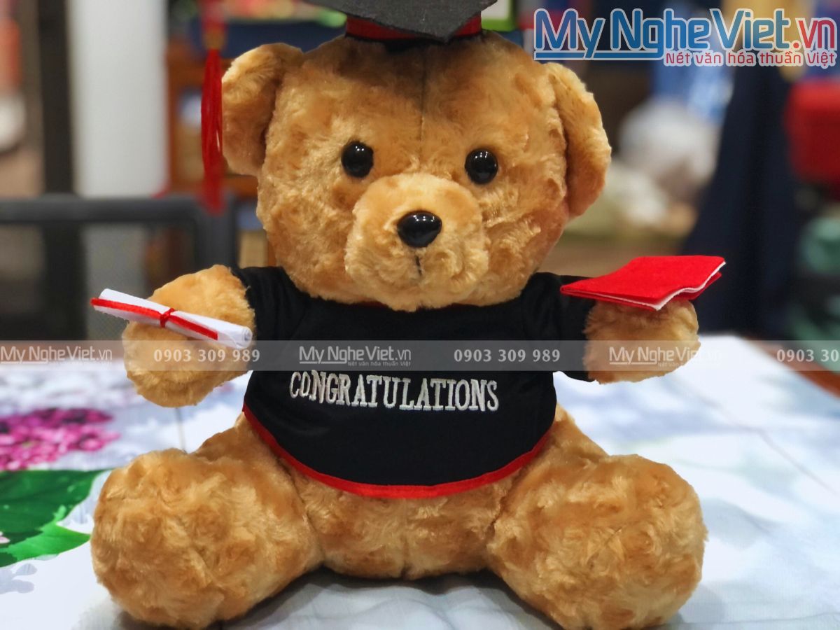 Gấu Nâu tốt nghiệp-45cm MNV-GTN05