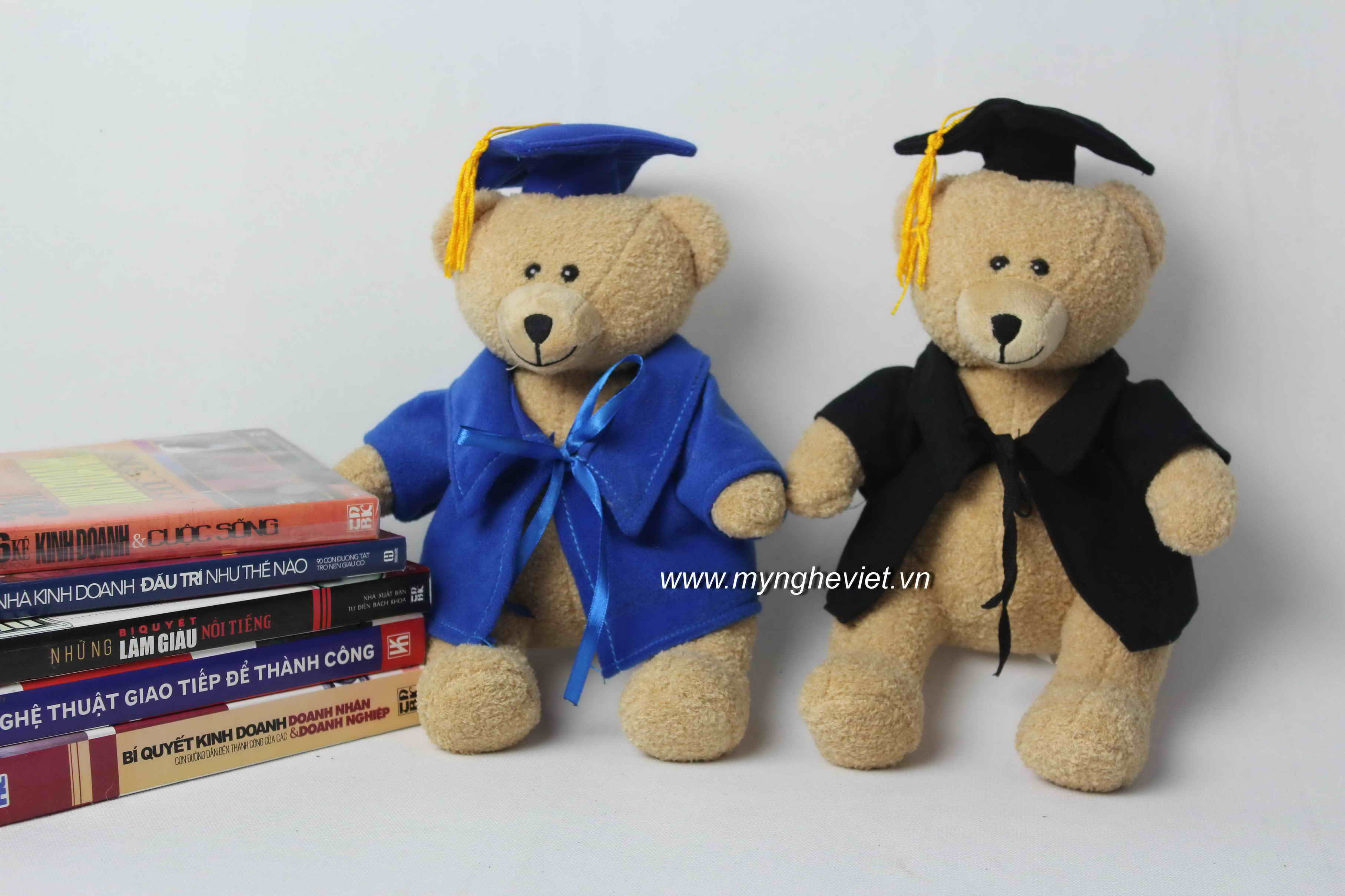 Gấu tốt nghiệp gấu cử nhân gấu mặc áo vest mũ xanh/ đen QTN11
